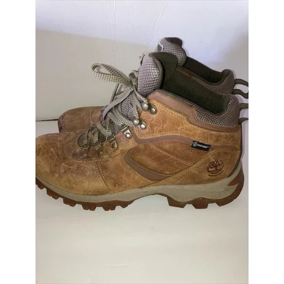 TIMBERLAND MEN'S TAN LEATHER WATERPROOF A1J1N HIKING BOOTS SIZE 12 - Picture 7 of 11
